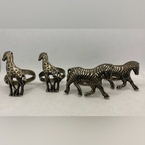 Animal Napkin Rings - Giraffe and Zebra Set